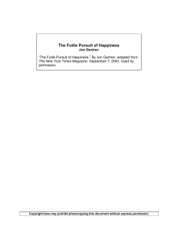 The Futile Pursuit of Happiness