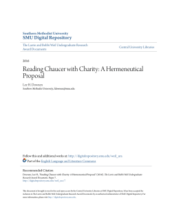 Reading Chaucer with Charity: A Hermeneutical
