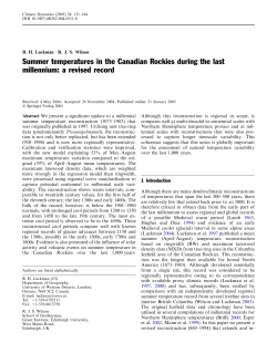 Summer temperatures in the Canadian Rockies during the last