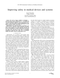 Improving Safety in Medical Devices and Systems