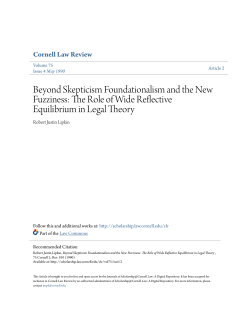 Beyond Skepticism Foundationalism and the New Fuzziness: The