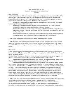 Bible Study for April 10, 2017 Choices