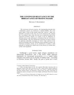 The Continued Relevance of the Irrelevance-of