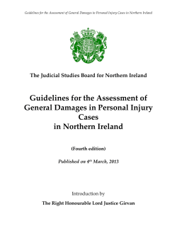 Guidelines for the Assessment of General Damages in Personal