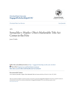 Semachko v. Hopko: Ohio`s Marketable Title Act Comes to the Fore