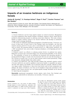 Impacts of an invasive herbivore on indigenous forests
