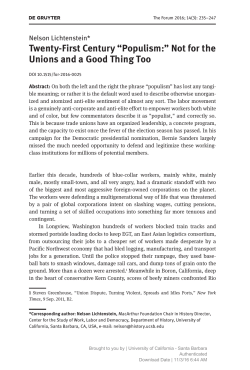 Populism - UCSB Department of History