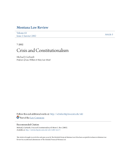 Crisis and Constitutionalism - The Scholarly Forum @ Montana Law