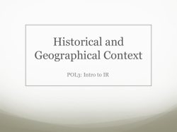 Historical and Geographical Context