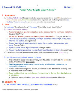 2 Samuel 21:15-22 10-16-11 &ldquo;Giant Killer begets