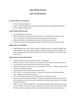 Solon Athletic Boosters April 13, 2015 Minutes