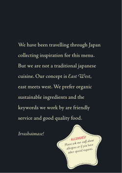 Our menu - East West