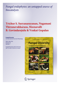 Fungal endophytes: an untapped source of biocatalysts Trichur S