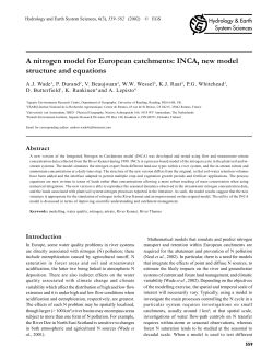 INCA, new model structure and equations