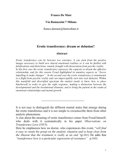 Erotic transference: dream or delusion?
