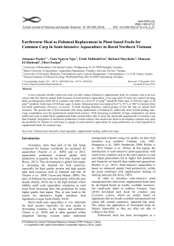 Earthworm Meal as Fishmeal Replacement in Plant based Feeds for