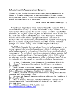 McMaster Paediatric Residency Literary Companion