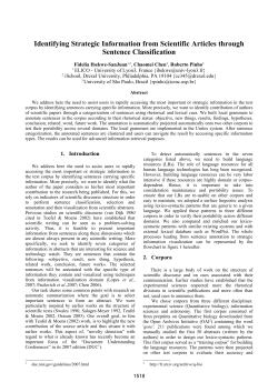 Identifying Strategic Information from Scientific Articles through