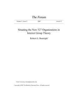 Situating the New 527 Organizations in Interest Group Theory