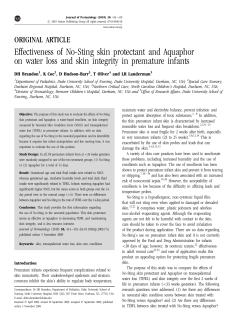 Effectiveness of No-Sting skin protectant and Aquaphor on water