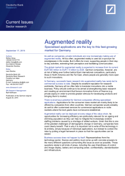Augmented reality: Specialised applications are the