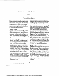 Controlling impedance at the man/machine interface