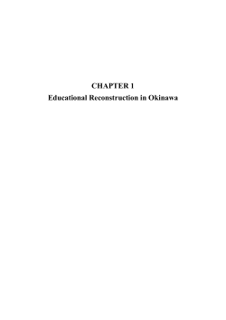CHAPTER 1 Educational Reconstruction in Okinawa