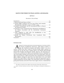 haiti in the pursuit of peace, justice, and healing article