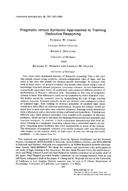 Pragmatic versus Syntactic Approaches to Training Deductive
