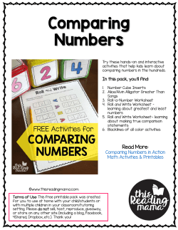Comparing Numbers - This Reading Mama