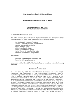 Inter-American Court of Human Rights Case of Castillo Petruzzi et al