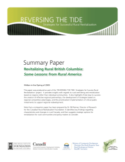 Some Lessons from Rural America