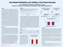 Test-Retest Reliability and Validity of the Plank Exercise