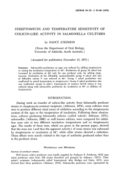 streptomycin and temperature sensitivity of colicin-like