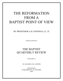 the reformation from a baptist point of view