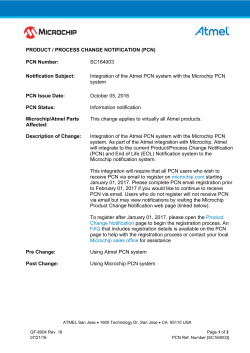 PRODUCT / PROCESS CHANGE NOTIFICATION (PCN) PCN