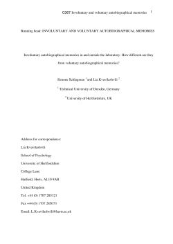 C367 Involuntary and voluntary autobiographical memories 1