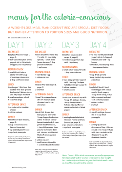 menus for the calorie-conscious