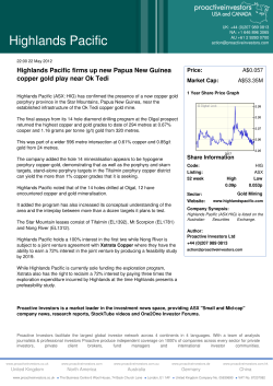 Highlands Pacific firms up new Papua New Guinea copper gold play