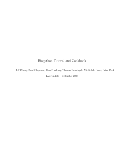 Biopython Tutorial and Cookbook