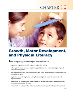 Chapter 10 Growth, Motor Development, and Physical Literacy