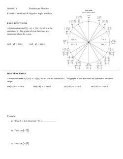 Section 5.1 Fundamental Identities Even/Odd