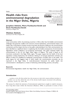 Health risks from environmental degradation in the Niger Delta