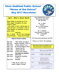 Chris Hadfield Public School &ldquo;Home of the Astros&rdquo;