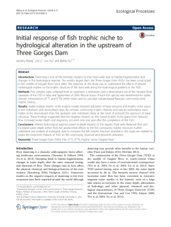 Initial response of fish trophic niche to hydrological alteration in the