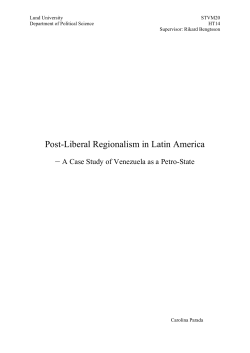 Post-Liberal Regionalism in Latin America