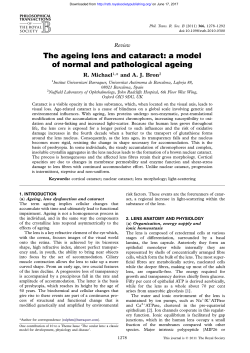 The ageing lens and cataract - Philosophical Transactions of the