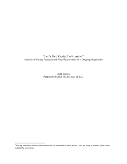 Analysis of Manny Pacquiao and Floyd Mayweather