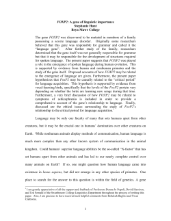 FOXP2: A gene of linguistic importance