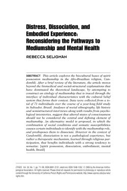 Distress, Dissociation, and Embodied Experience